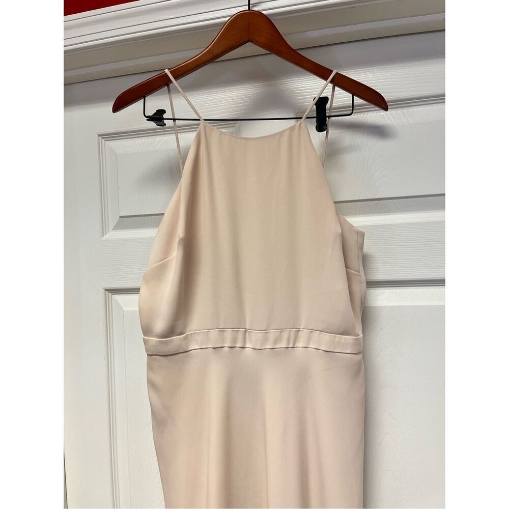 J. Crew Cream Halter Front Spaghetti Strap Gown Maxi Dress Wedding Formal sz 12